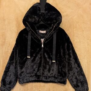 Philosophy Hooded Fur Jacket